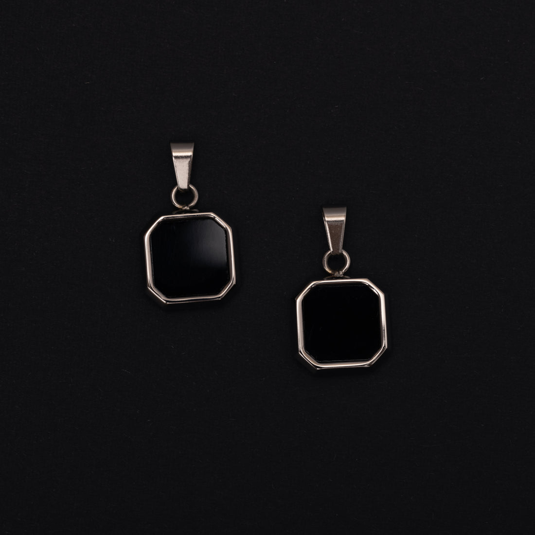 Collier pendentif personnalisé pour homme avec agate noire