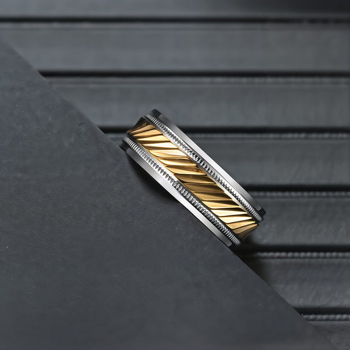 Custom Gold Wedding Band for Men – Personalized Engraved Ring