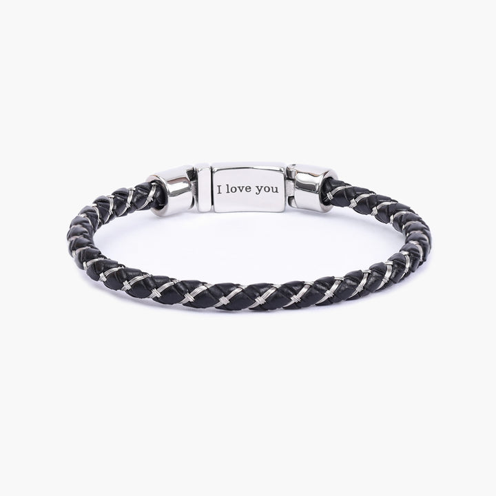Bracelet personnalisé à message caché pour lui