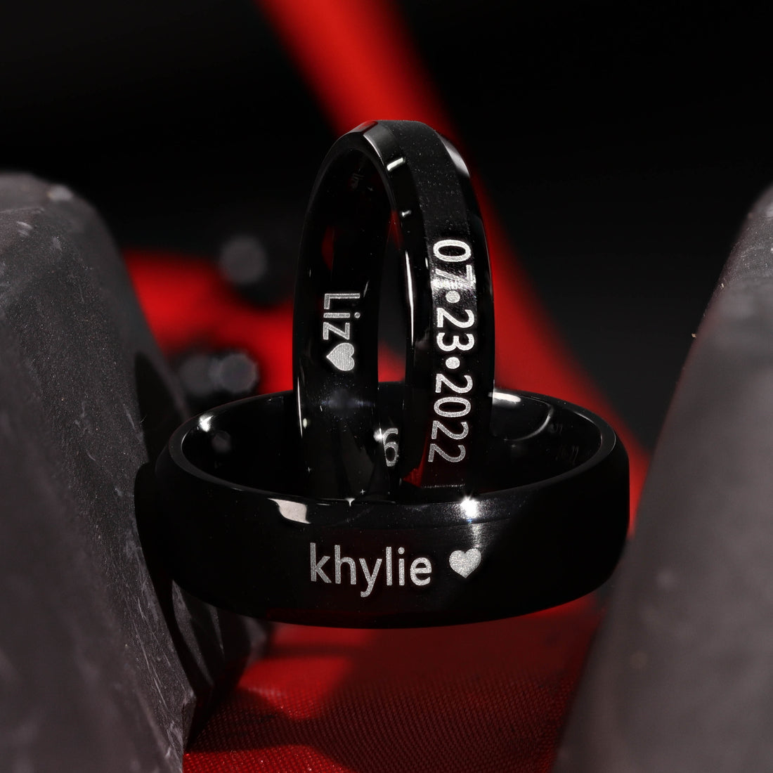 Personalized promise ring for men, custom couple's anniversary ring