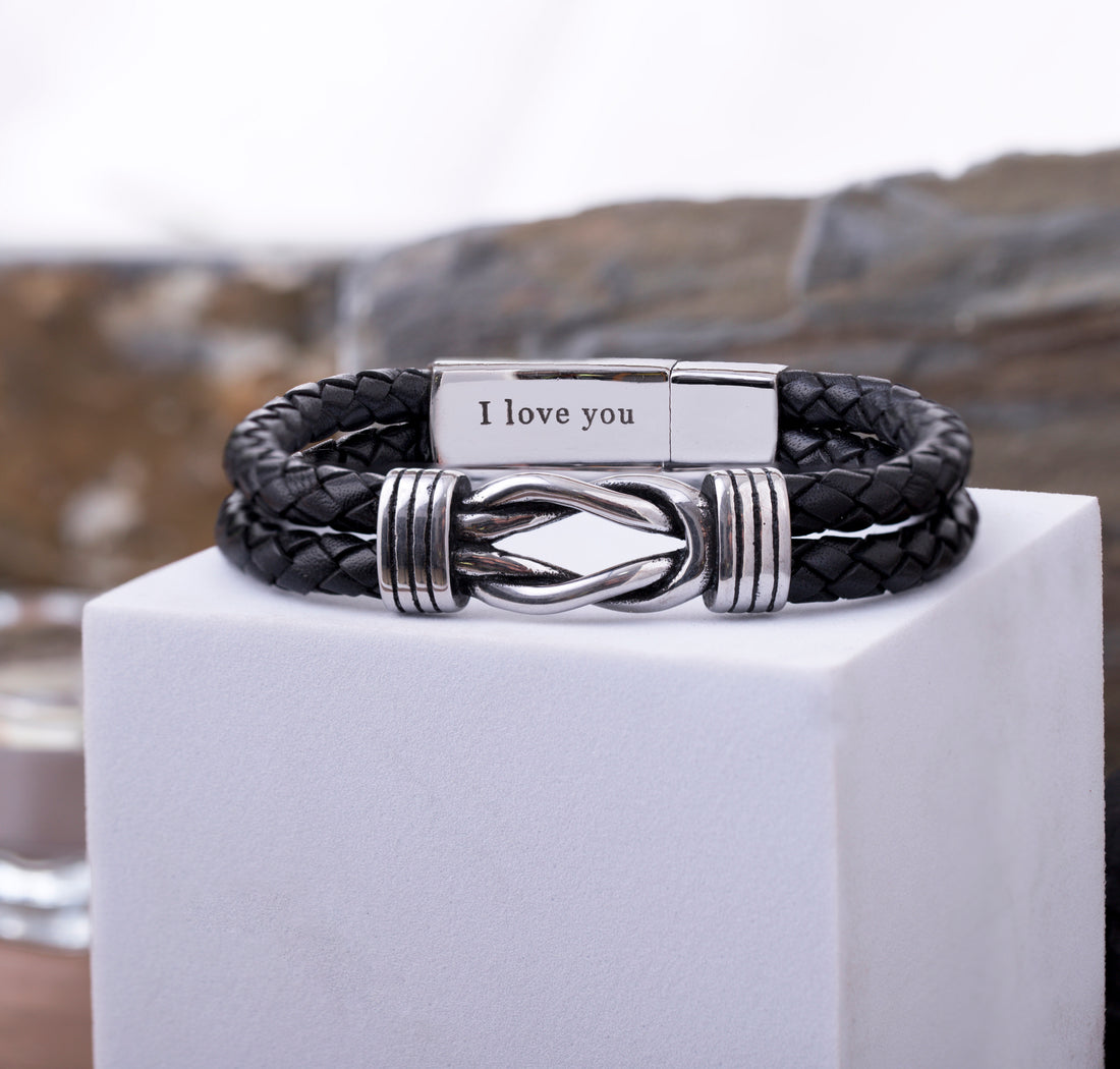 Men's Infinity Knot Brown Leather Bracelet