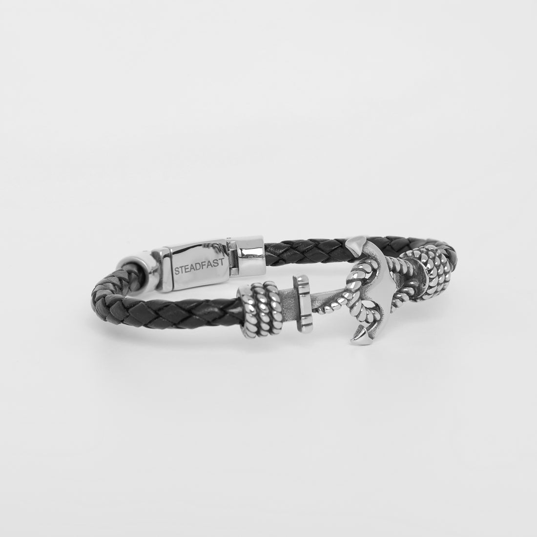 Men’s Personalized Anchor Leather Bracelet