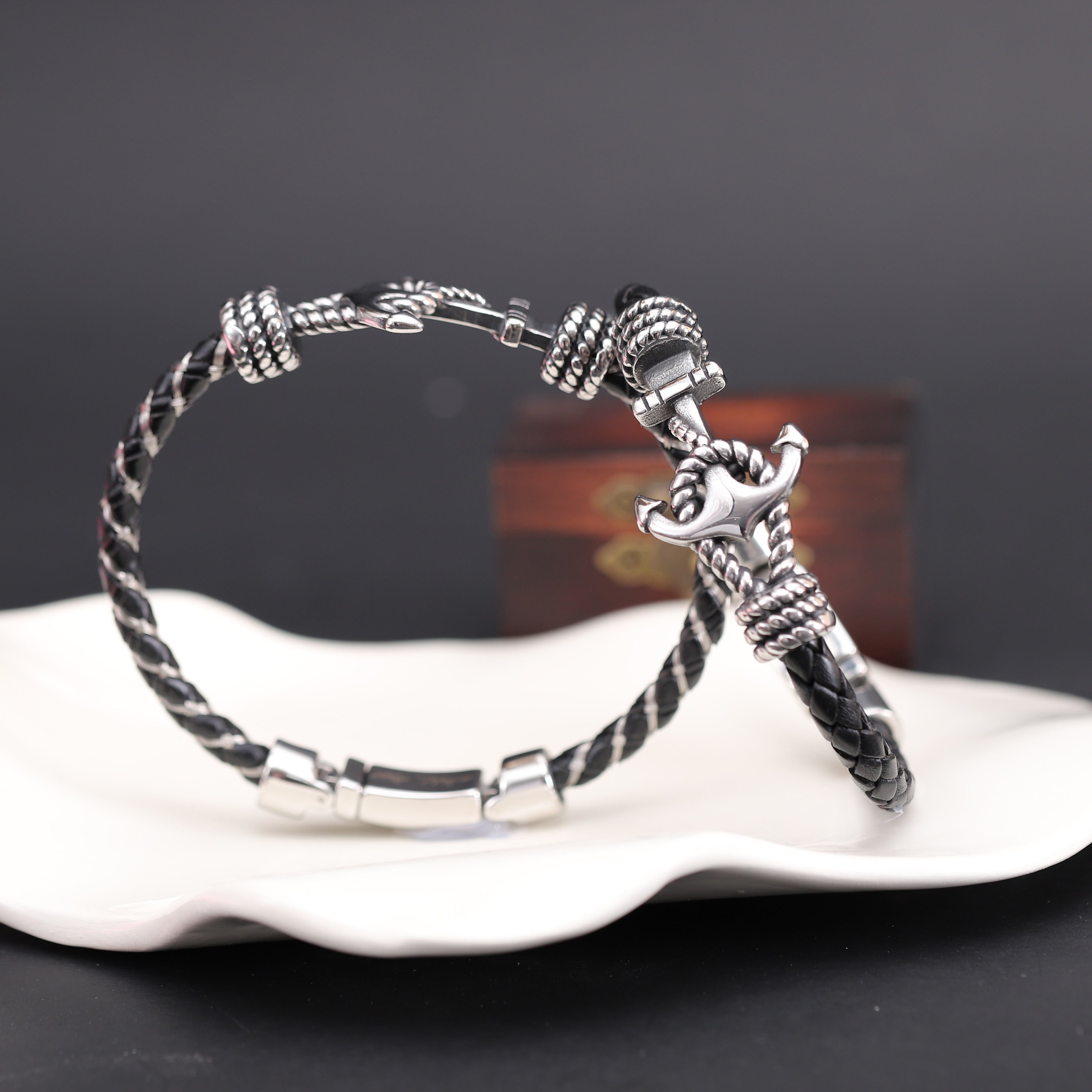 Hidden message Anchor bracelet for men