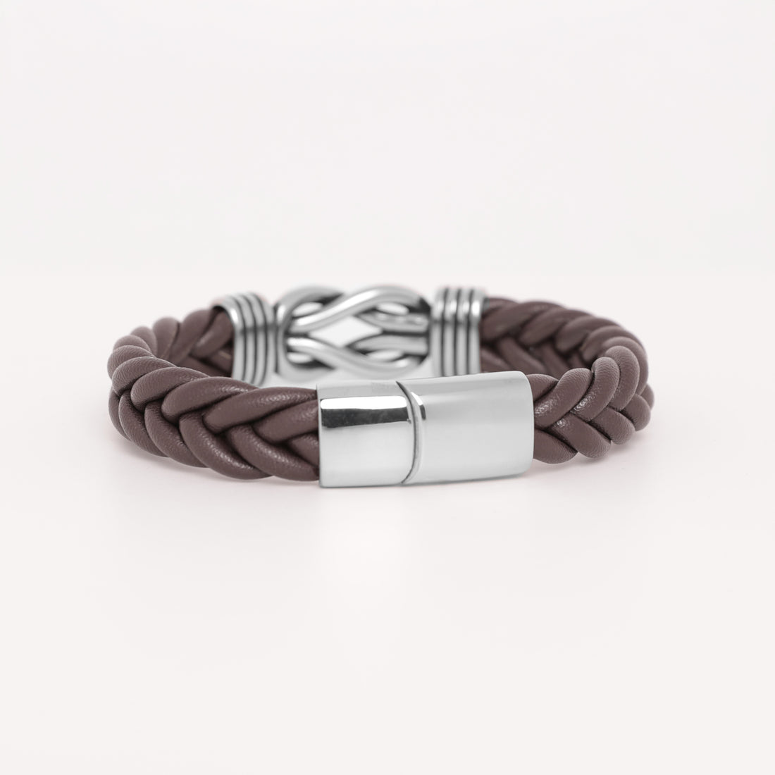 Pulsera de nudo de cuero trenzado - Azul