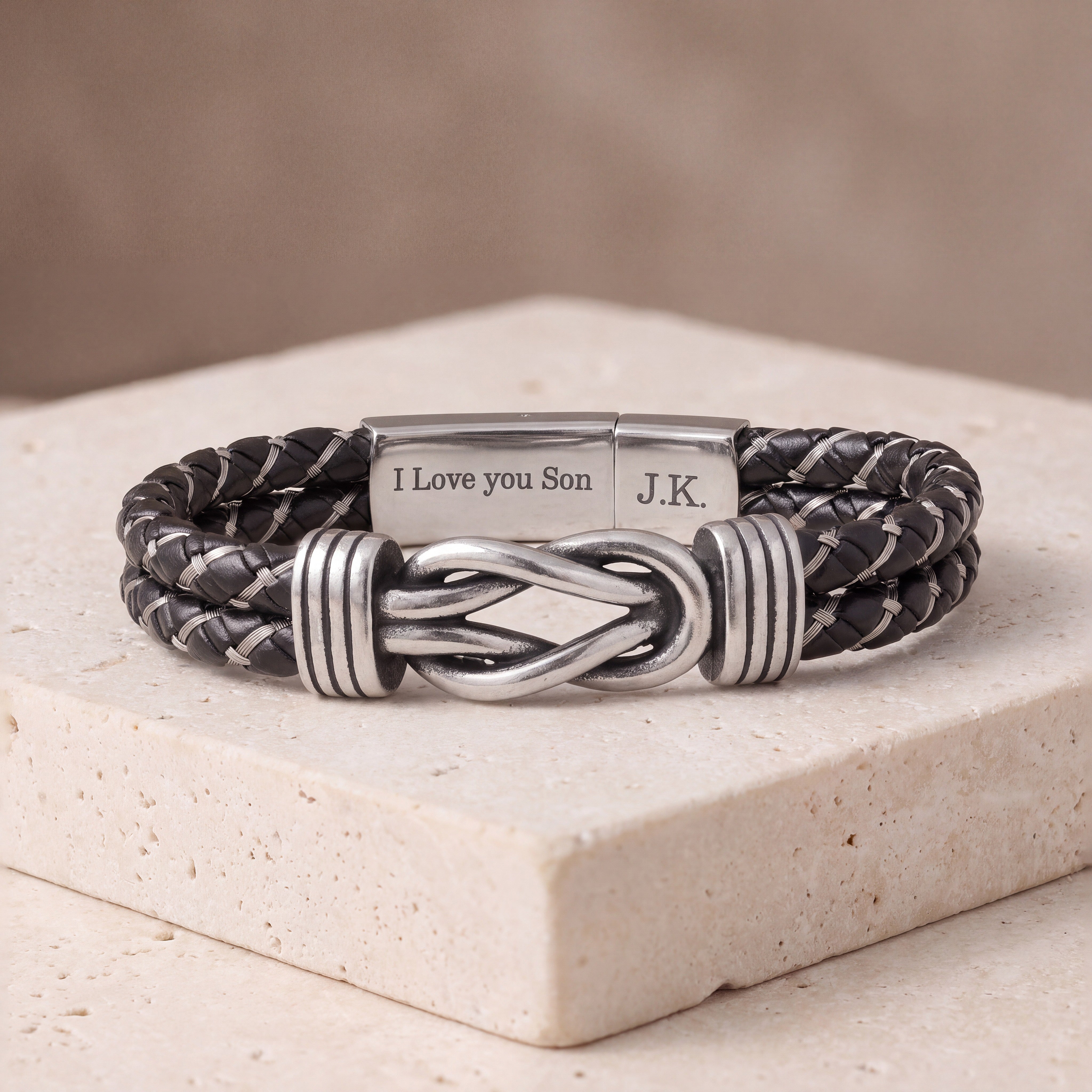 Eternal Knot Leather Bracelet for Men