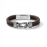 Infinity Knot Leather Bracelet - Brown