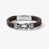 Brown Infinity Knot Leather Bracelet for Men