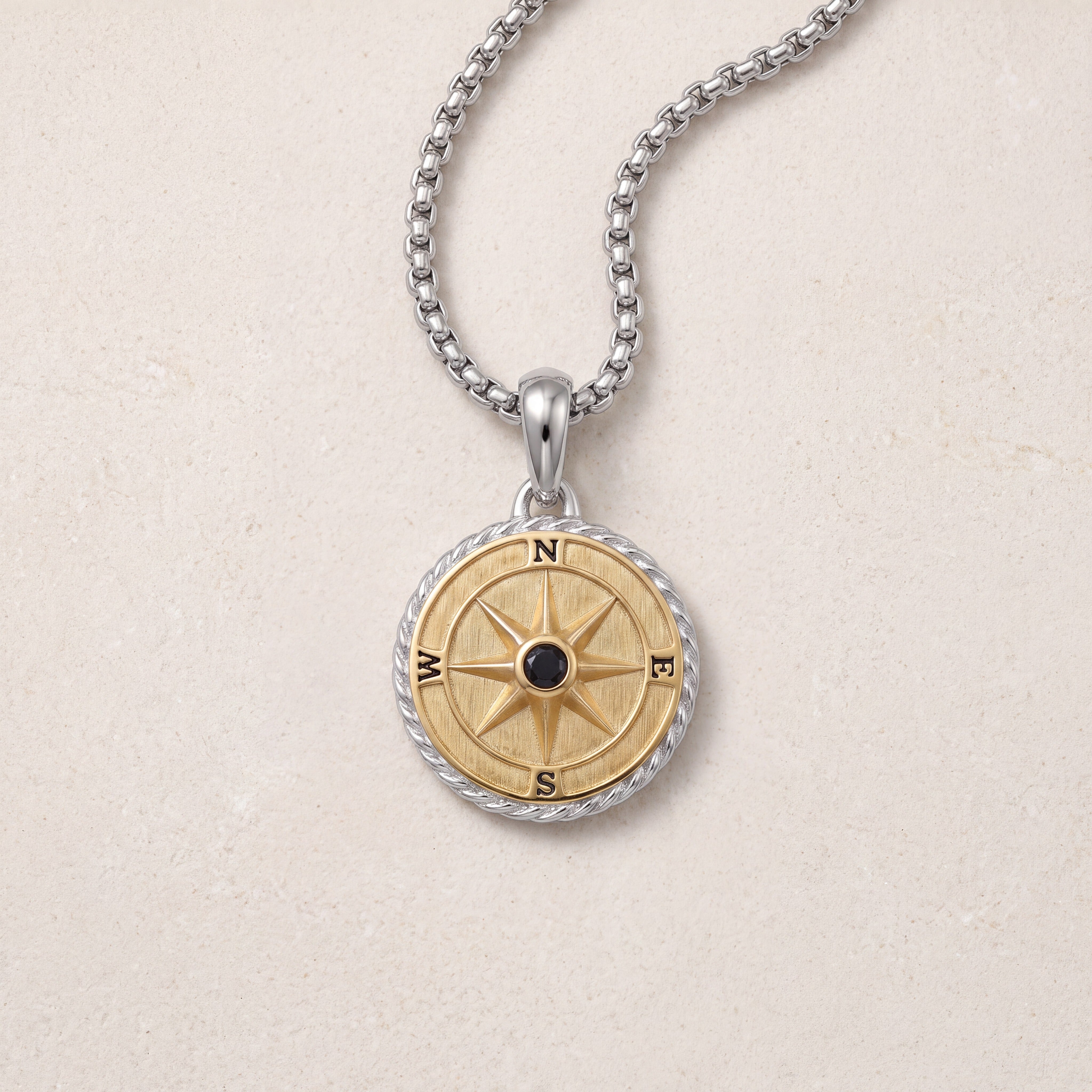 Engraved Compass Necklace for Men – Personalized Travel Pendant