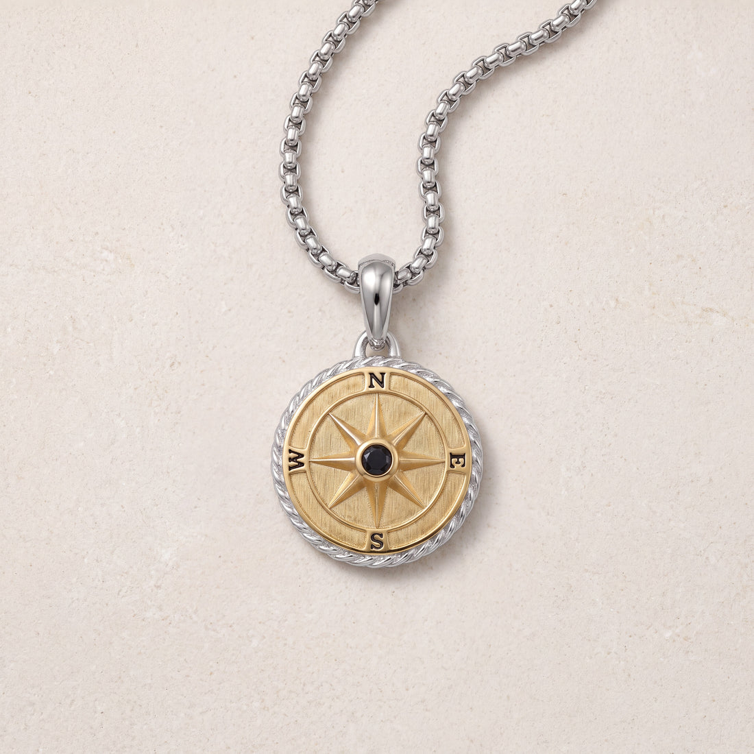 Engraved Compass Necklace for Men – Personalized Travel Pendant