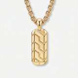 Personalized Gold Tag Necklace for Men – Engraved Pendant