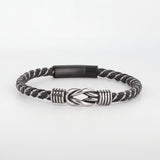 Knoop leren armband - gepersonaliseerde armband voor mannen