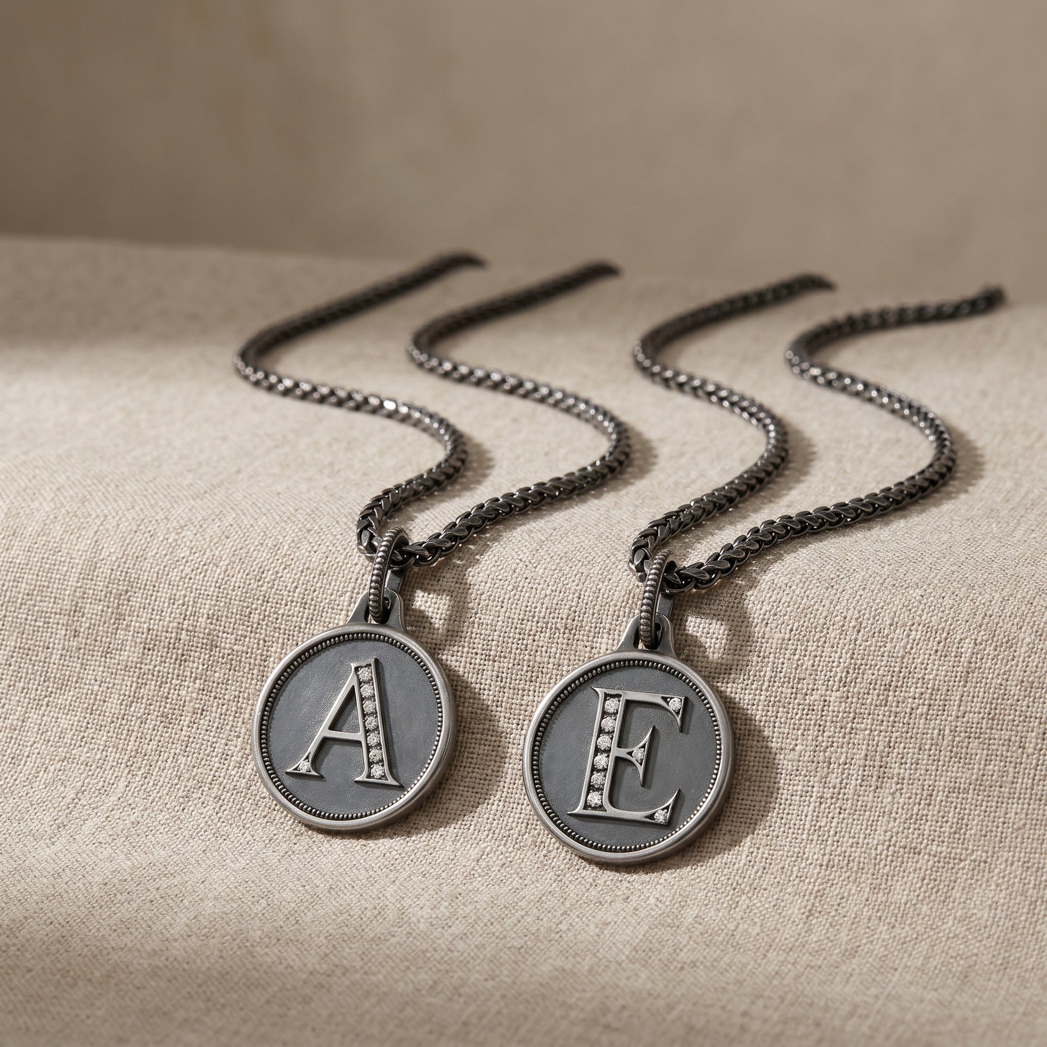 Custom Initial Pendant Necklace for Men – Sterling Silver