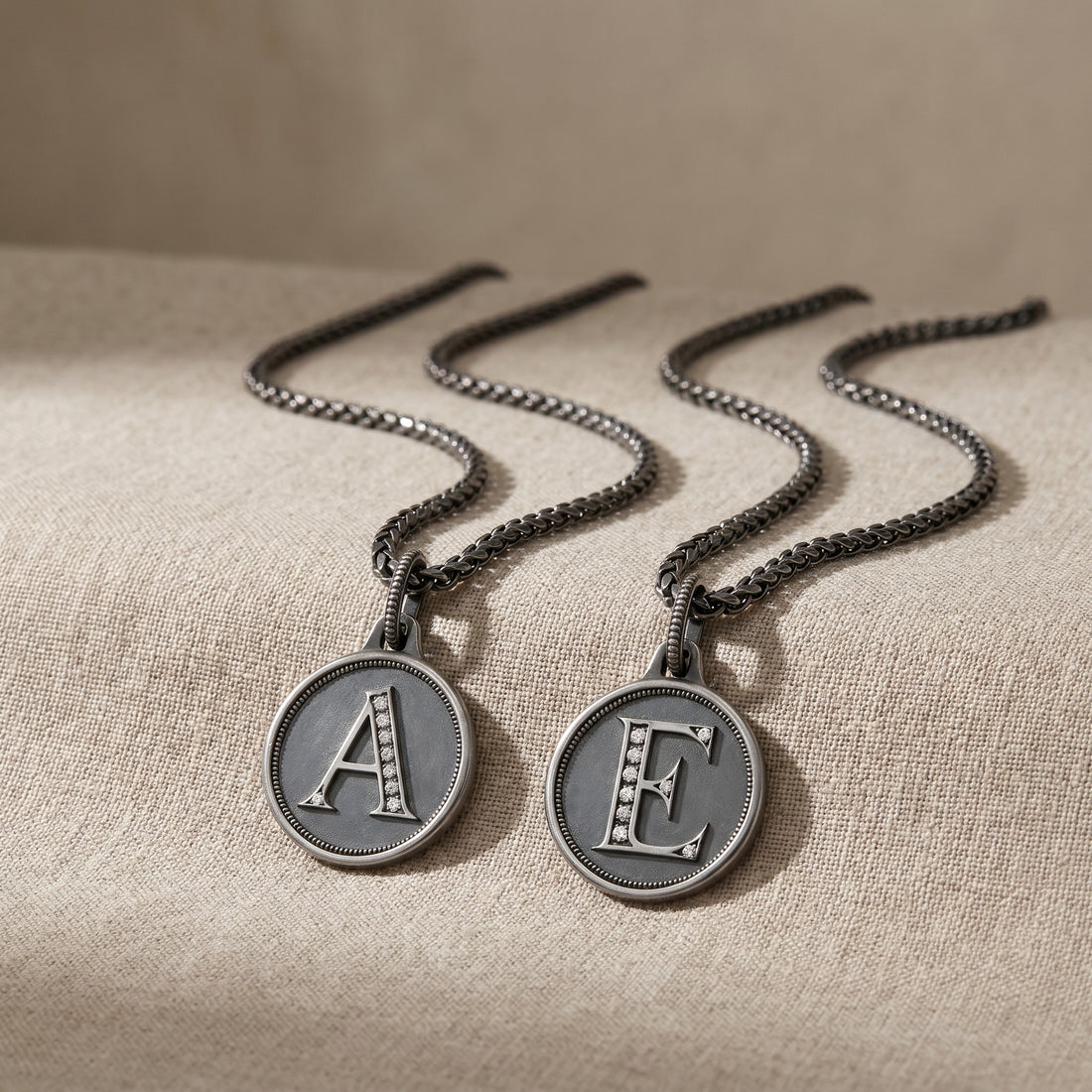 Custom Initial Pendant Necklace for Men – Sterling Silver