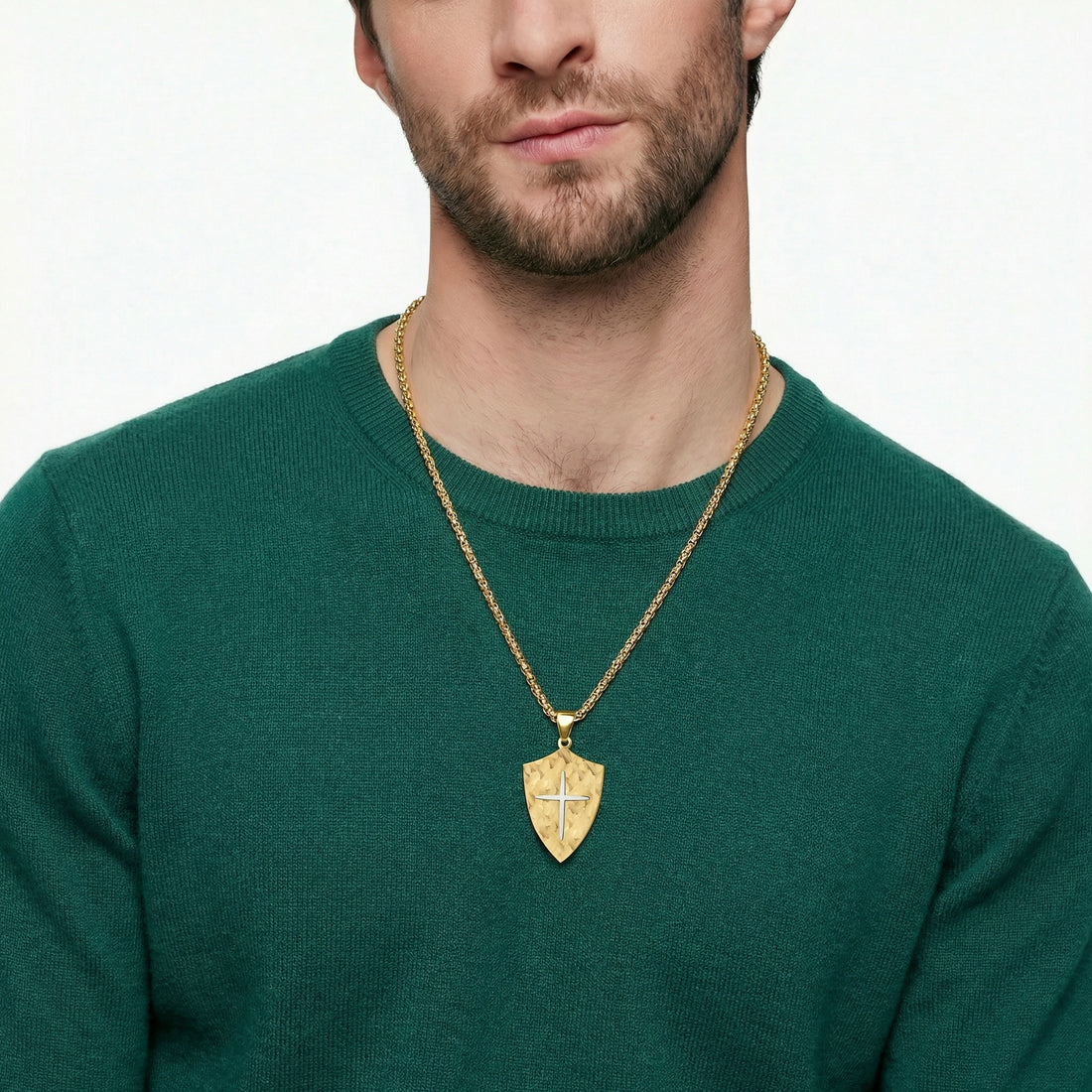 Personalized Cross Necklace for men - Gold