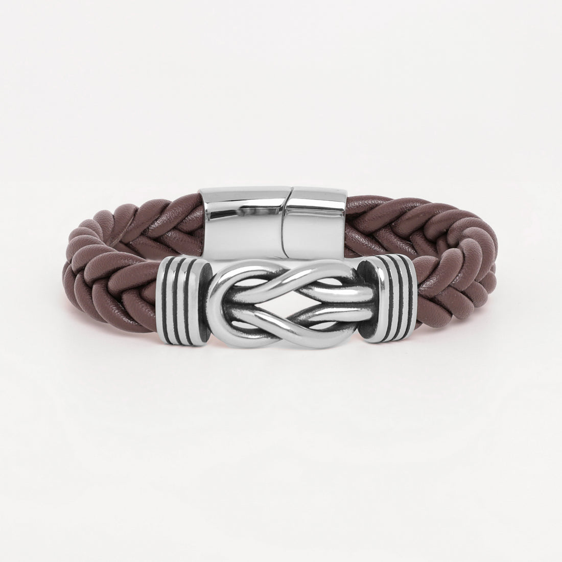 Pulsera de nudo de cuero trenzado - Azul