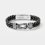 Personalized Infinity Knot Bracelet for Men - Silver Braided