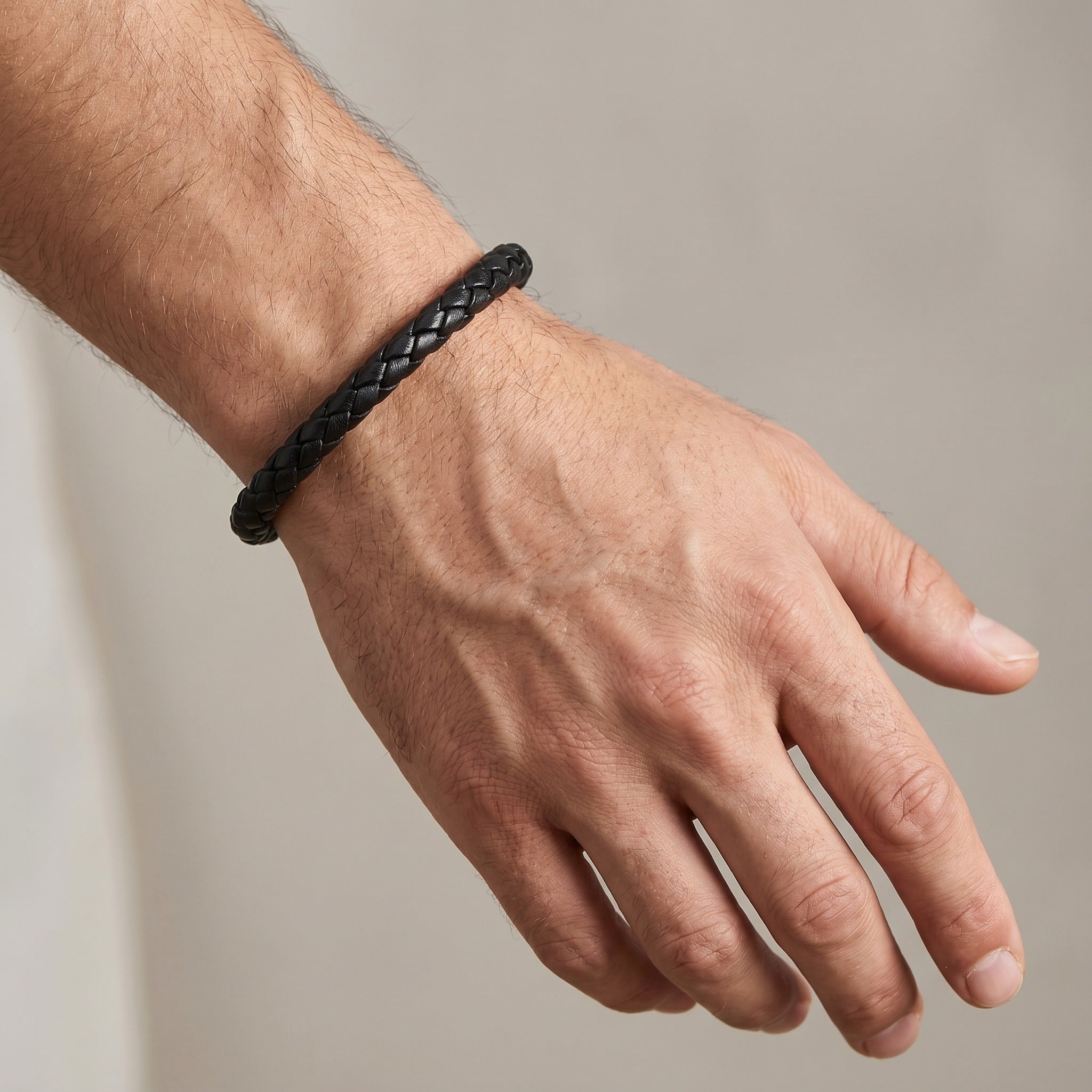 new dad gift black leather bracelet
