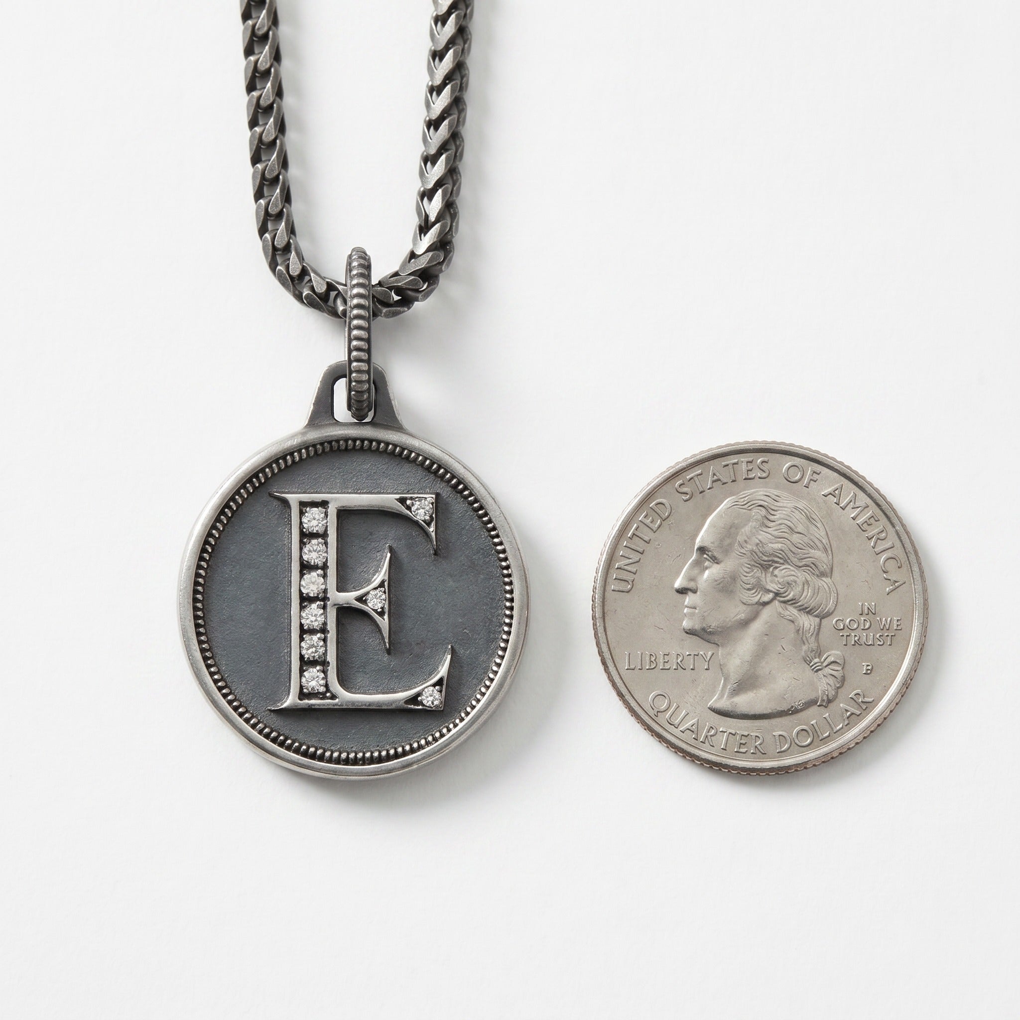 Custom Initial Pendant Necklace for Men – Sterling Silver