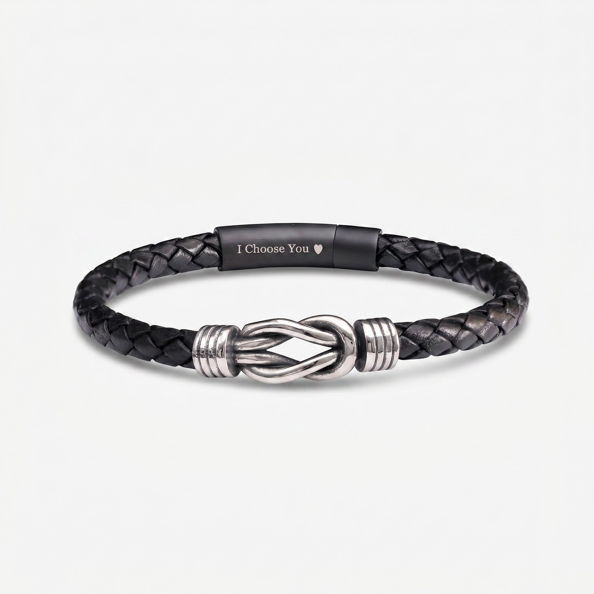 Custom Leather Knot Bracelet for Men