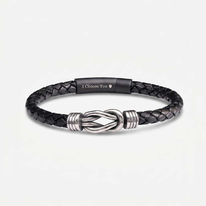 Custom Leather Knot Bracelet for Men