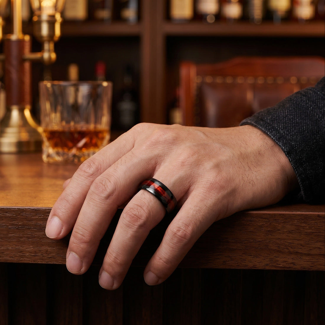 Whiskey Barrel Wood Ring for Men