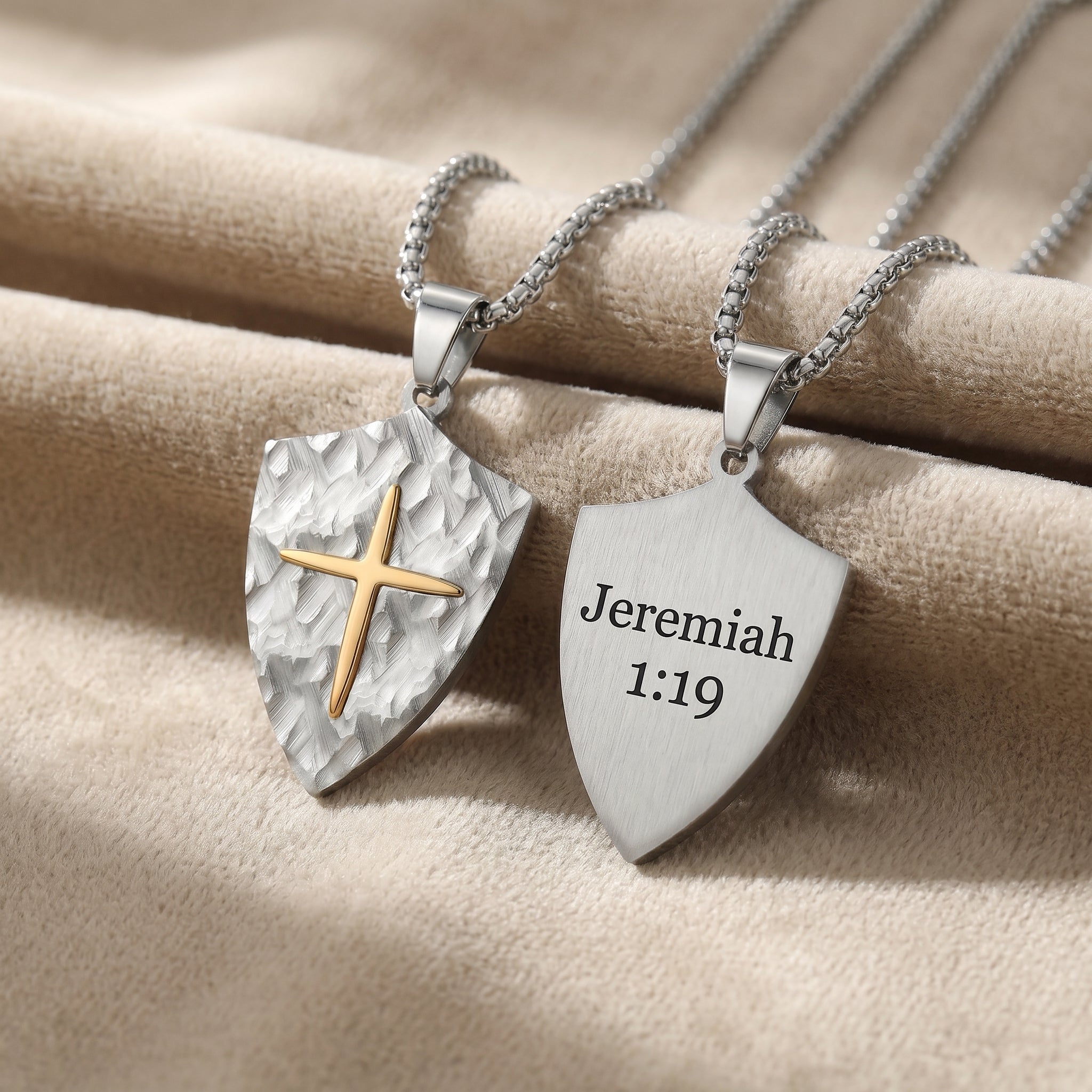 Personalized Cross Necklace for men - Silver