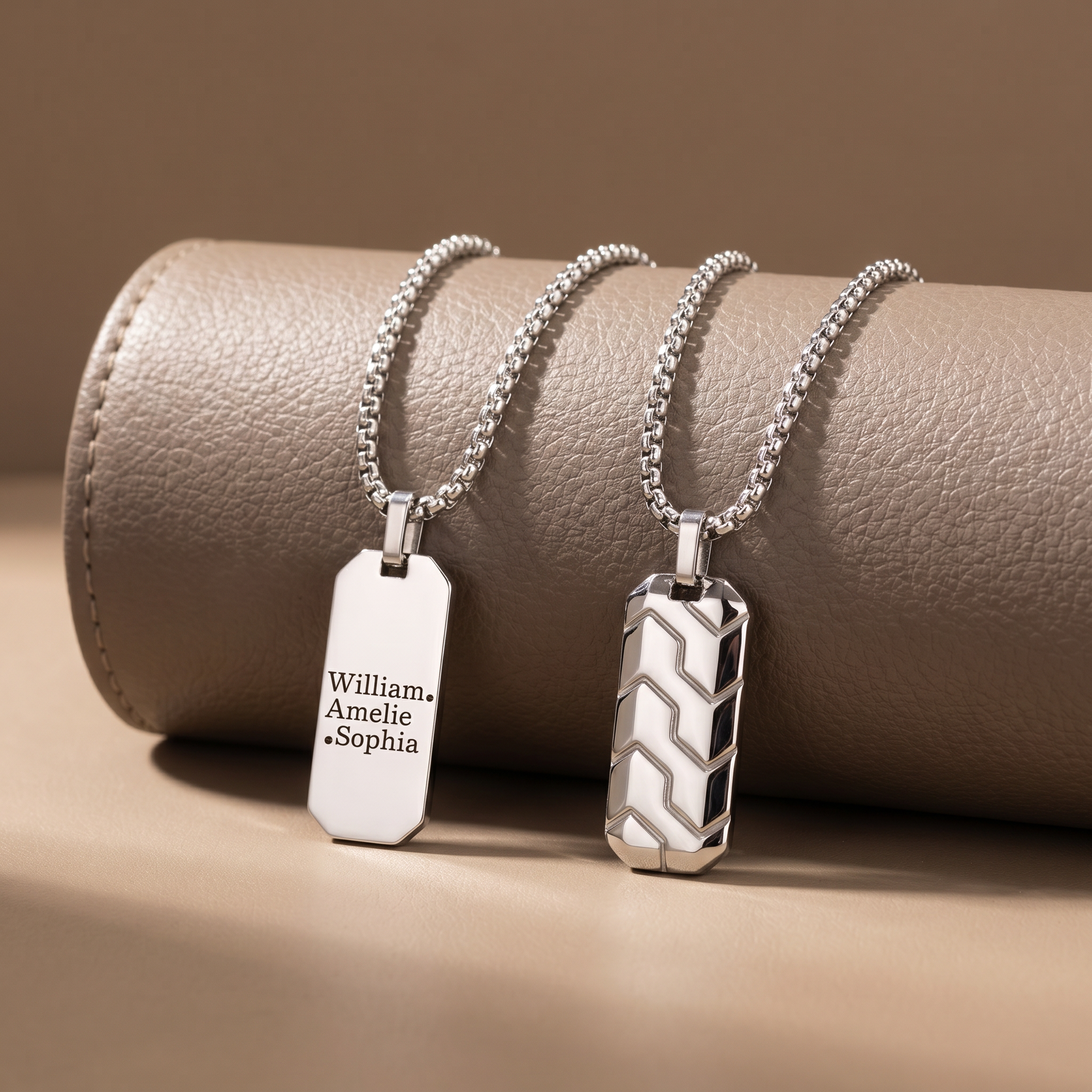 Engraved Pendant for men - Silver