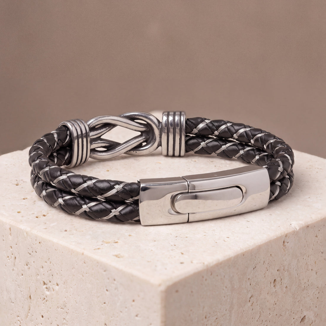 Eternal Knot Leather Bracelet for Men