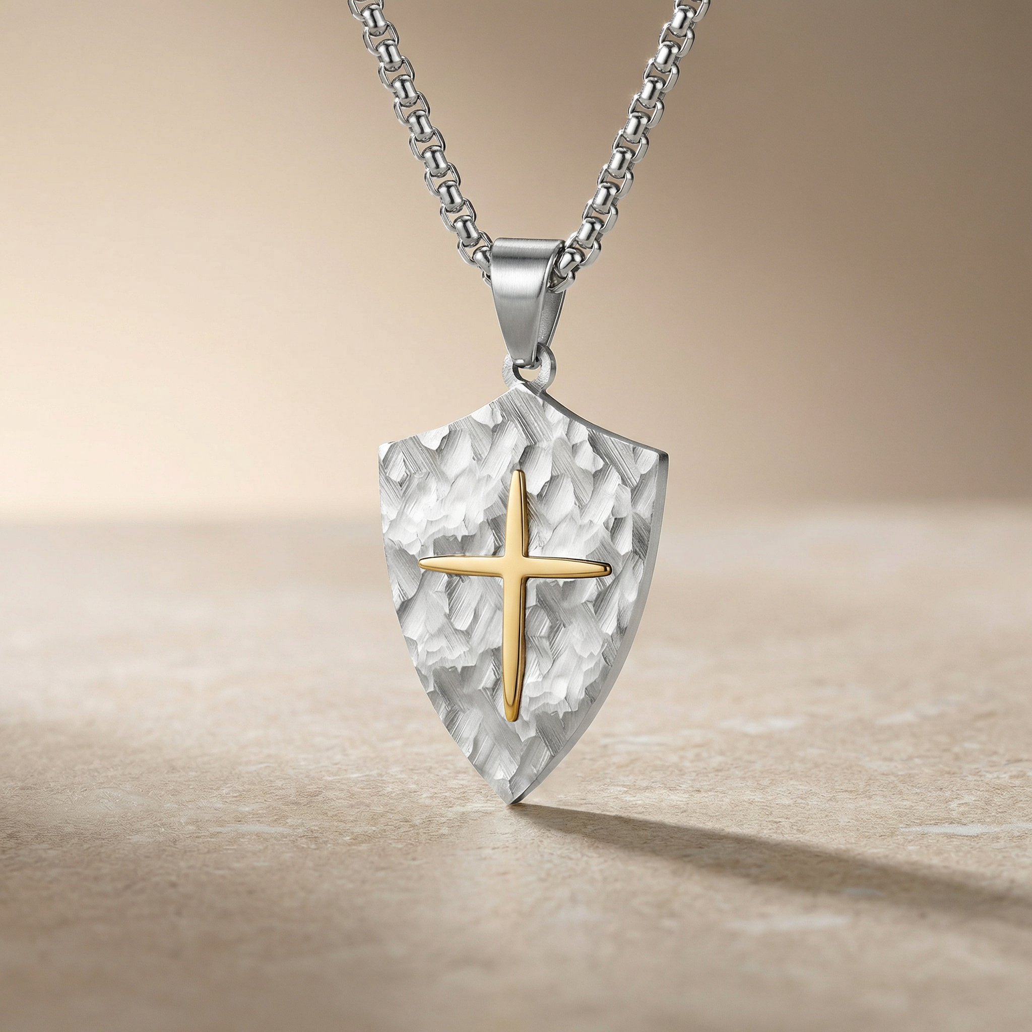 Personalized Cross Necklace for men - Silver