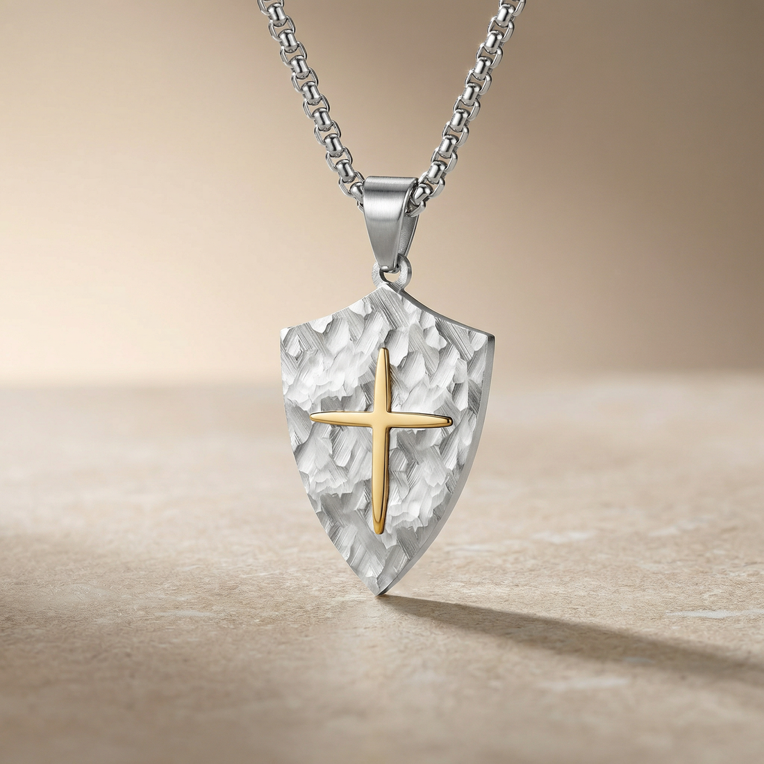Personalized Cross Necklace for men - Silver