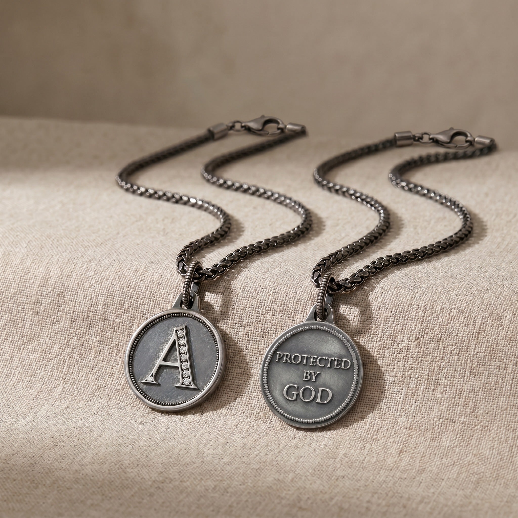 Custom Initial Pendant Necklace for Men – Sterling Silver