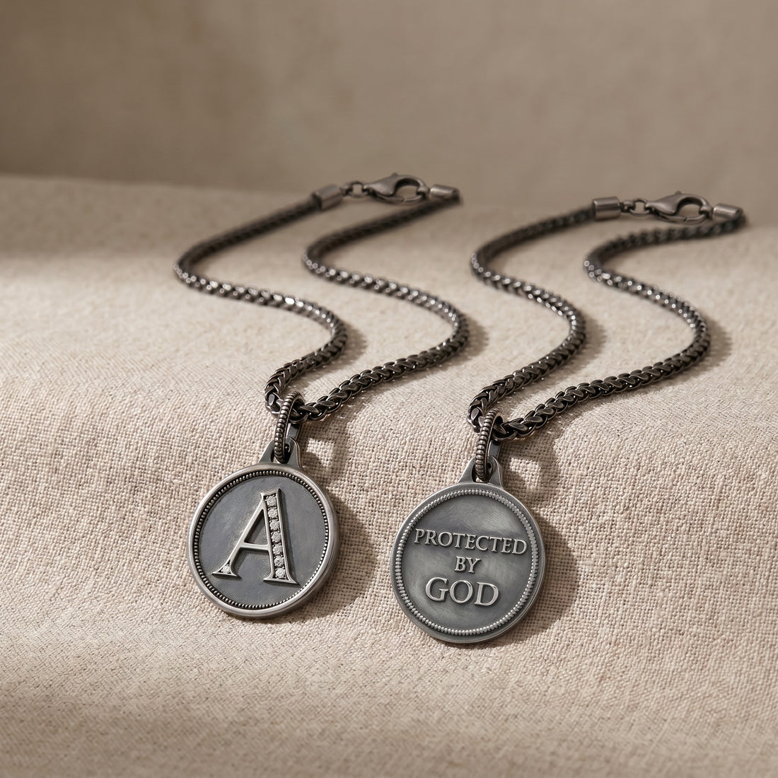 Custom Initial Pendant Necklace for Men – Sterling Silver