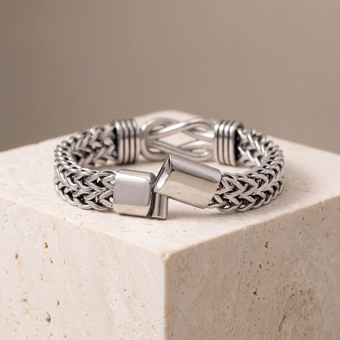 Bracelet "nœud marin" en argent pour homme
