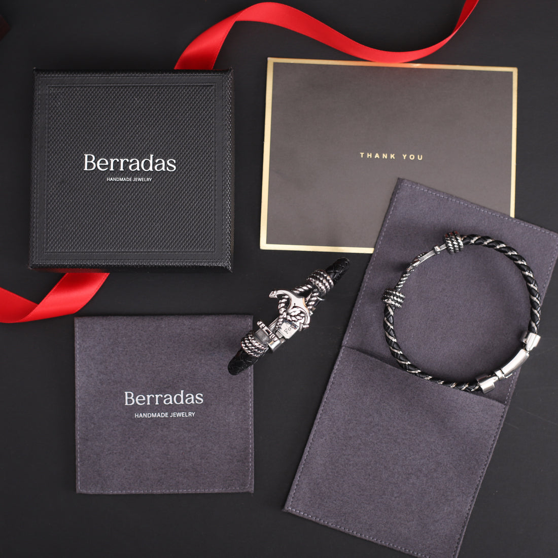 Berradas men’s anchor bracelet presented in premium gift packaging