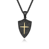 Personalized Cross Necklace for men - Black