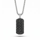 Collier personnalisé pour homme avec accent de diamants noirs
