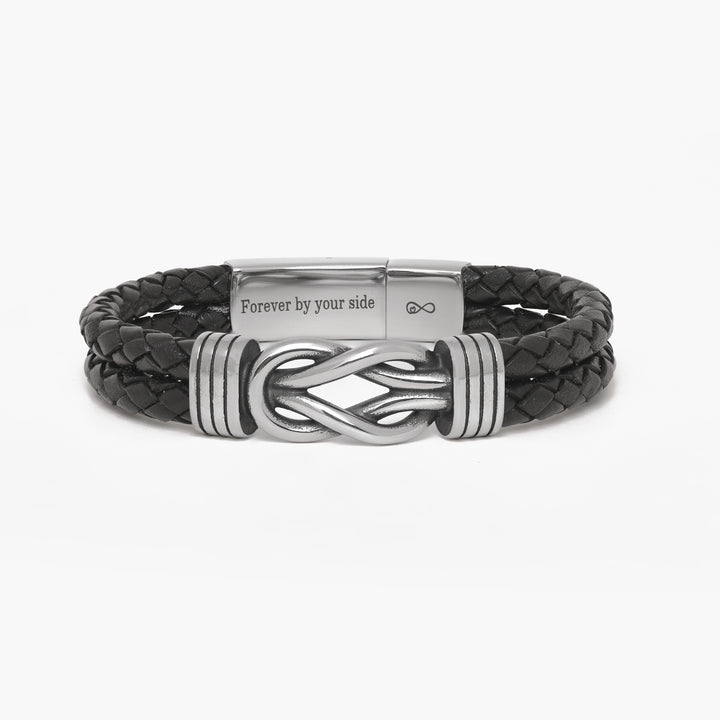 Leather Knot Bracelet for Men with Hidden Message