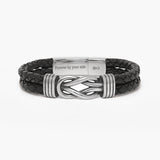 Leather Knot Bracelet for Men with Hidden Message