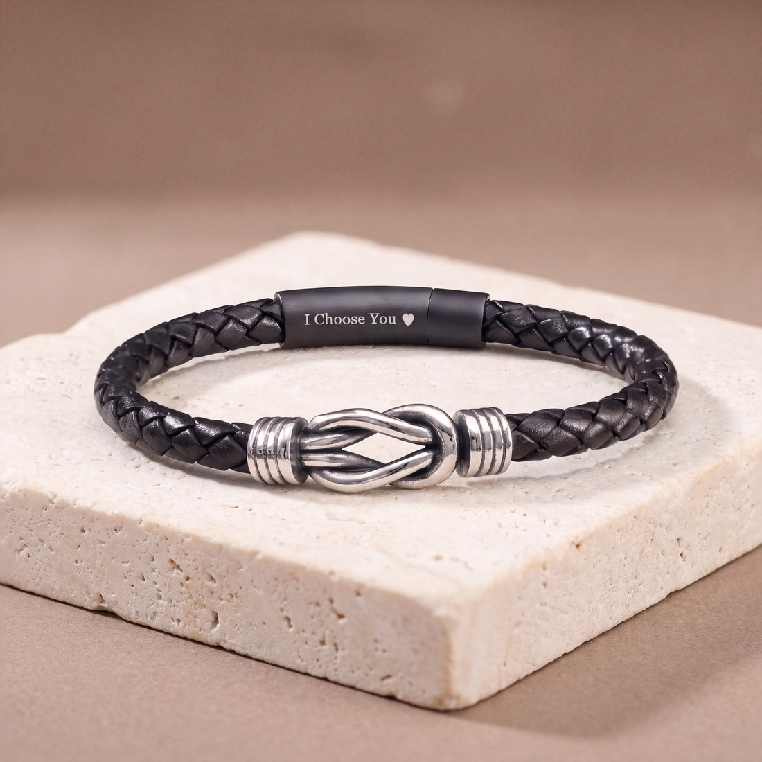 The Eternal Knot — Men's Love Knot Leather Bracelet