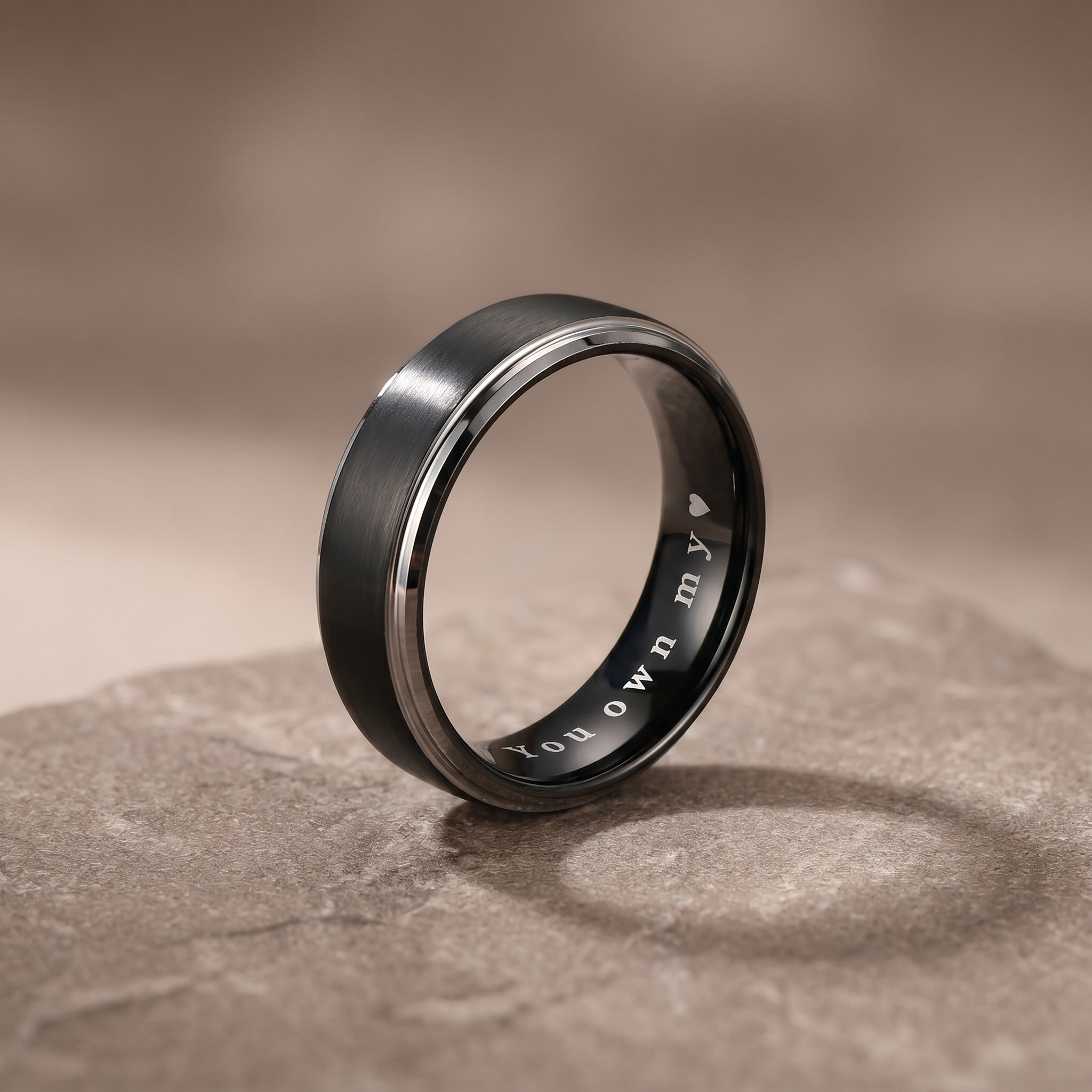 Custom Engraved Tungsten Promise Ring for Men