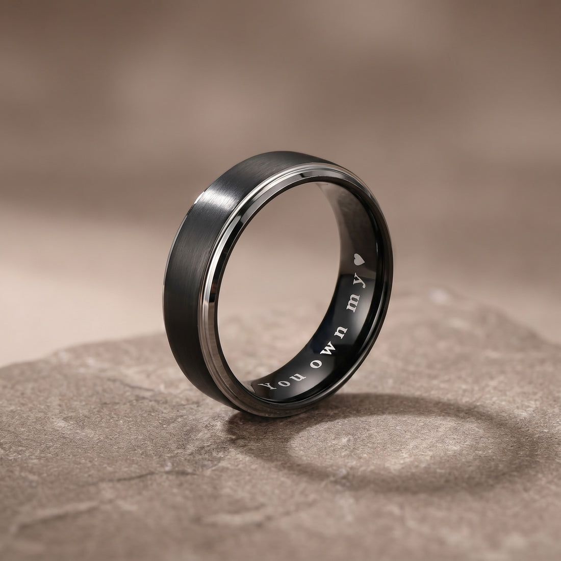 Custom Engraved Tungsten Promise Ring for Men