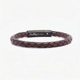 Personalized Leather Bracelet for Men with Hidden Message - Brown