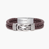 Brown Infinity Knot Leather Bracelet for Men