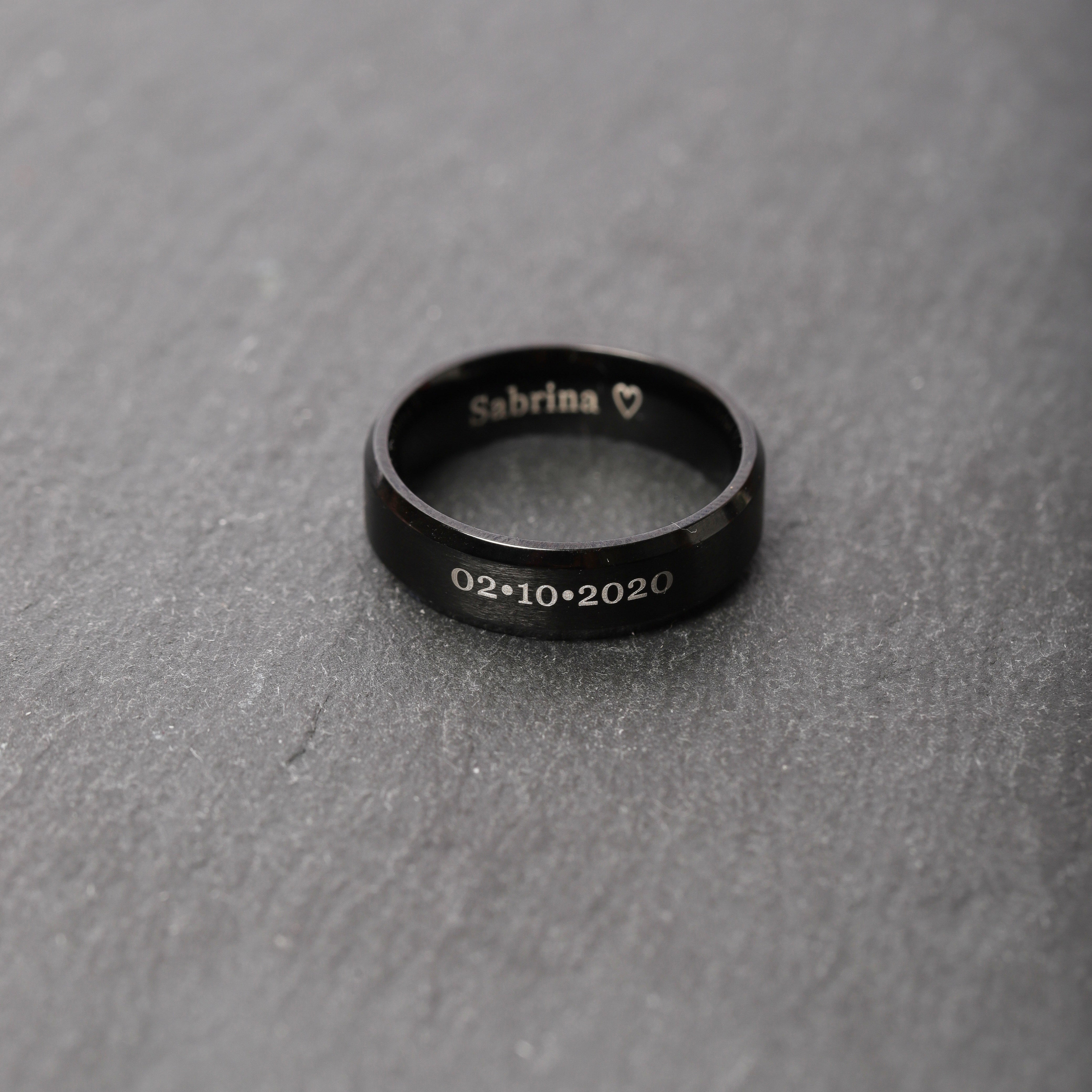 Personalized promise ring for men, custom couple's anniversary ring