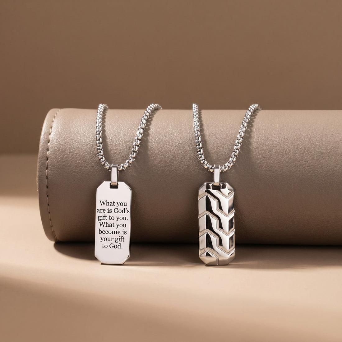 Engraved Pendant for men - Silver