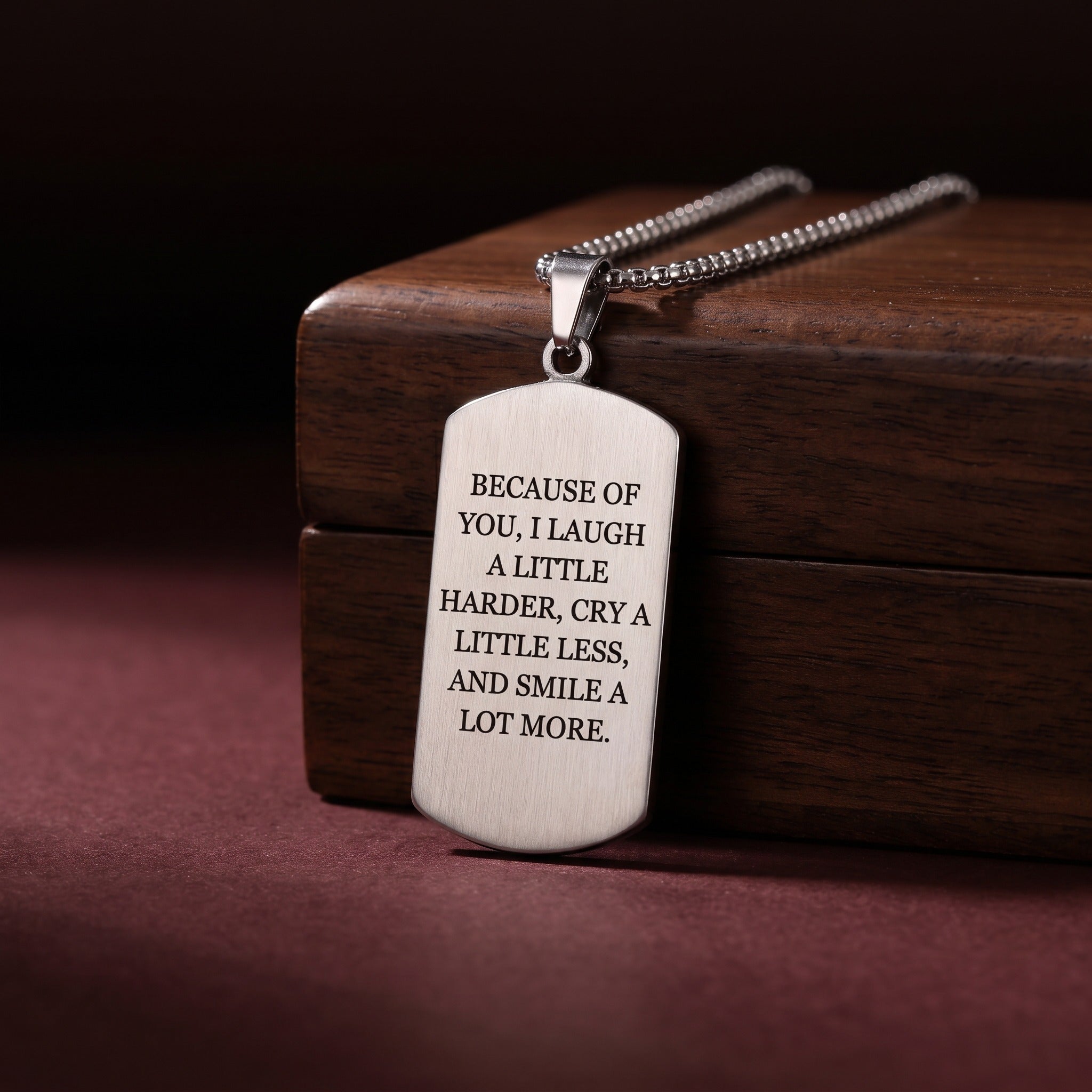 Aangepaste tag-ketting voor mannen met zwarte diamantenaccent