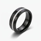 Lunar Opal Tungsten Wedding Band