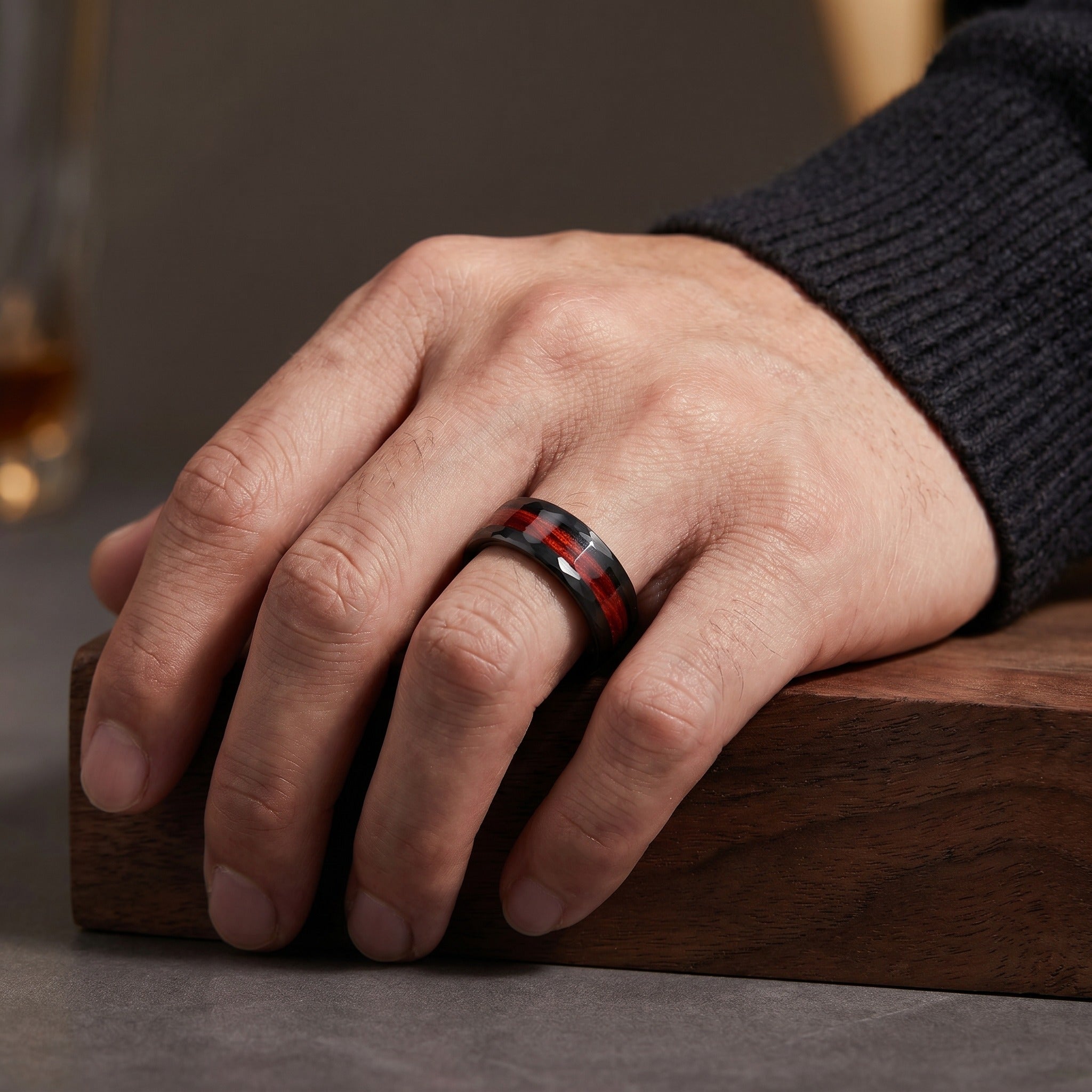 Whiskey Barrel Wood Ring for Men