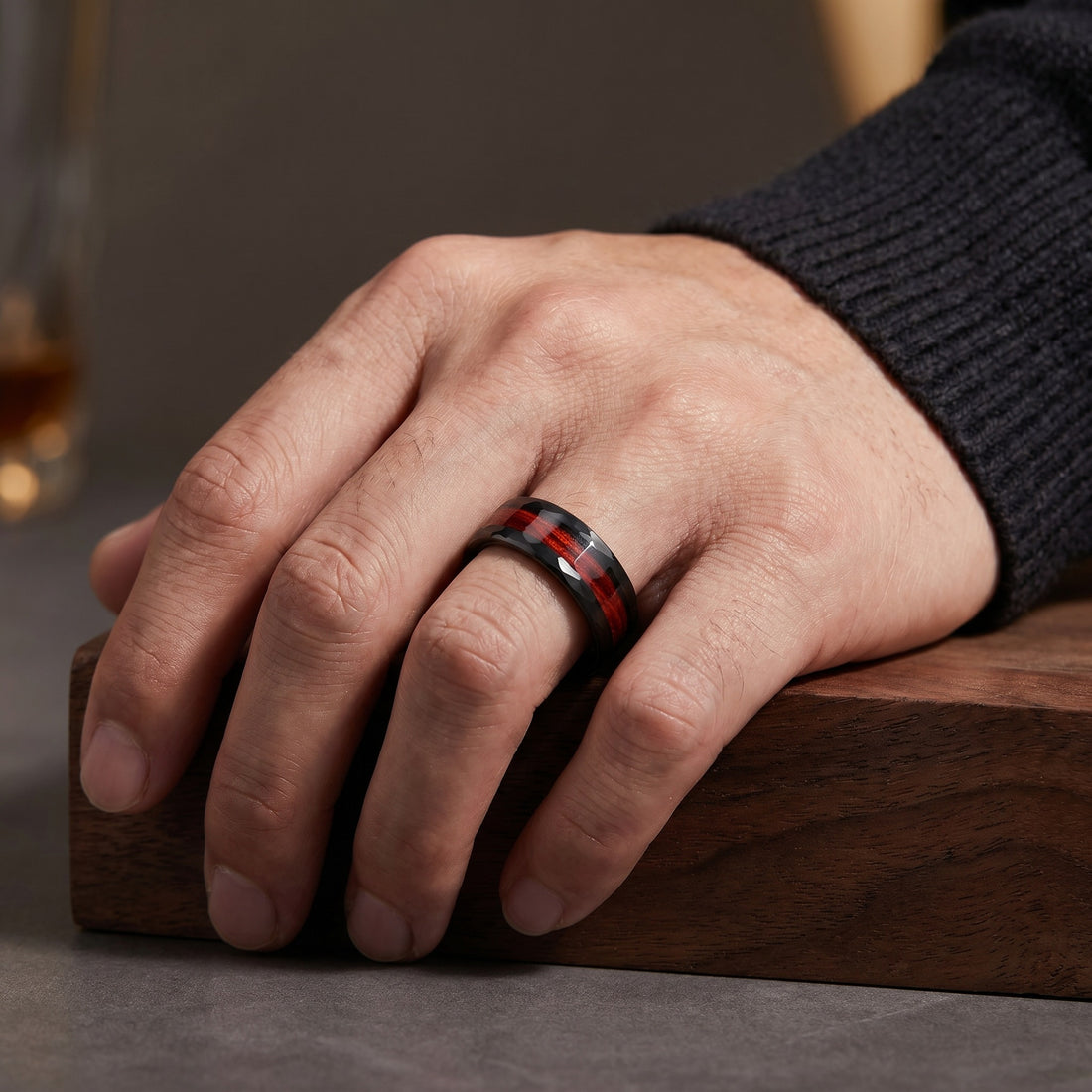 Whiskey Barrel Wood Ring for Men