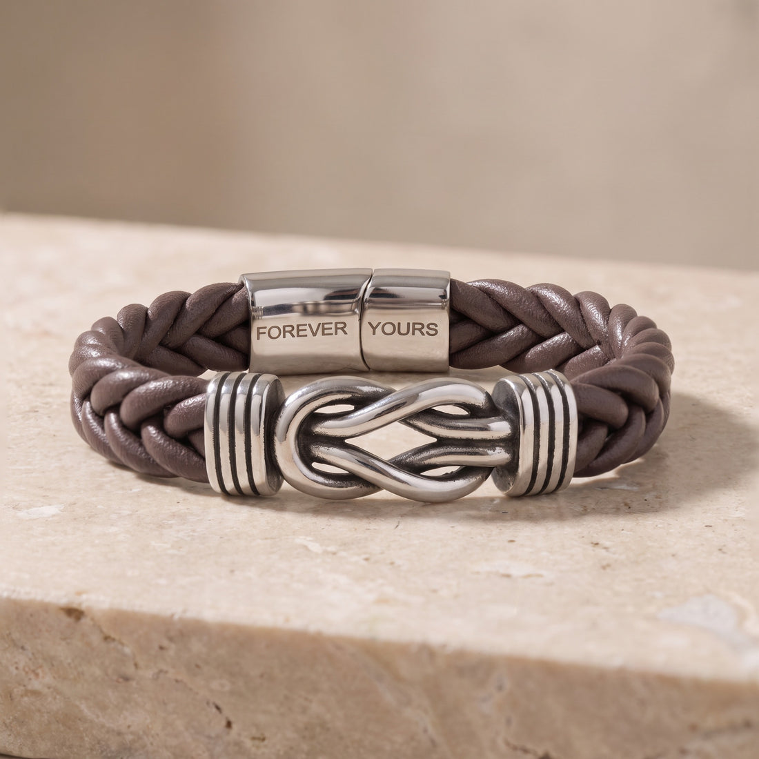Pulsera de nudo de cuero trenzado - Azul